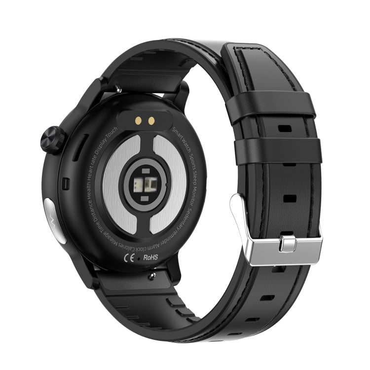 ET470 1.39 inch Color Screen Smart Watch Leather Strap, Support Bluetooth Call / ECG(Black) - Smart Watches by PMC TechLife | Online Shopping South Africa | PMC TechLife