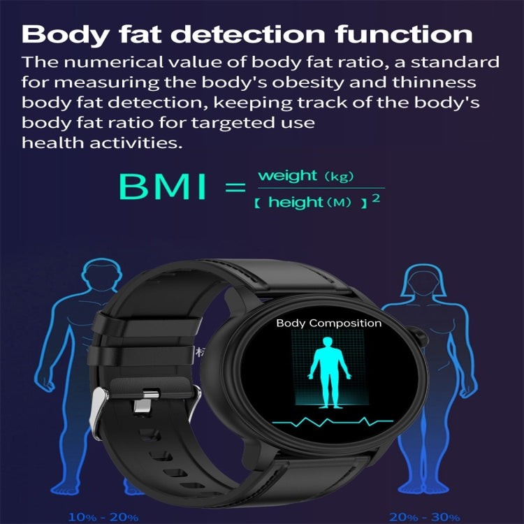 ET470 1.39 inch Color Screen Smart Watch Leather Strap, Support Bluetooth Call / ECG(Brown) - Smart Watches by PMC TechLife | Online Shopping South Africa | PMC TechLife