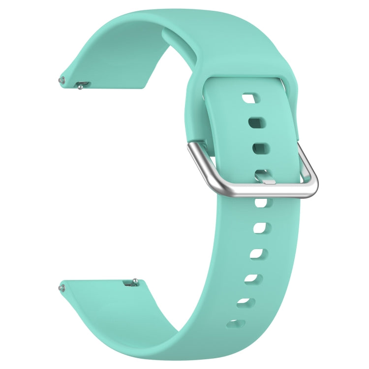 For Xiaomi Watch 2 Solid Color Metal Silver Buckle Silicone Watch Band, Size: L(Cyan) - free shipping - PMC TechLife - Order now!