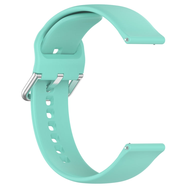 For Xiaomi Watch 2 Solid Color Metal Silver Buckle Silicone Watch Band, Size: L(Cyan) - free shipping - PMC TechLife - Order now!