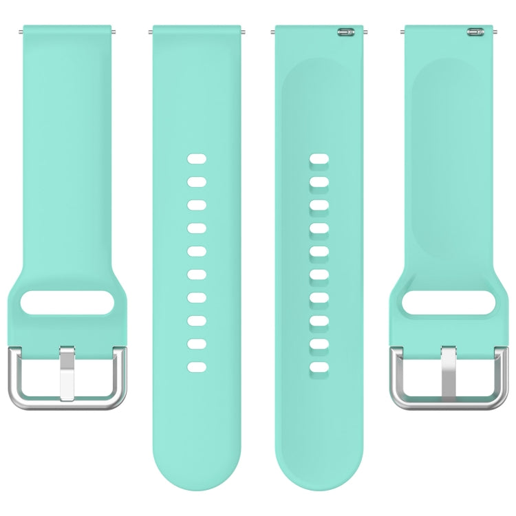 For Xiaomi Watch 2 Solid Color Metal Silver Buckle Silicone Watch Band, Size: L(Cyan) - free shipping - PMC TechLife - Order now!