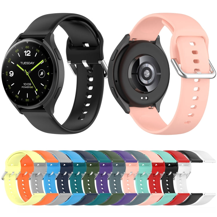 For Xiaomi Watch 2 Solid Color Metal Silver Buckle Silicone Watch Band, Size: L(Black) - free shipping - PMC TechLife - Order now!