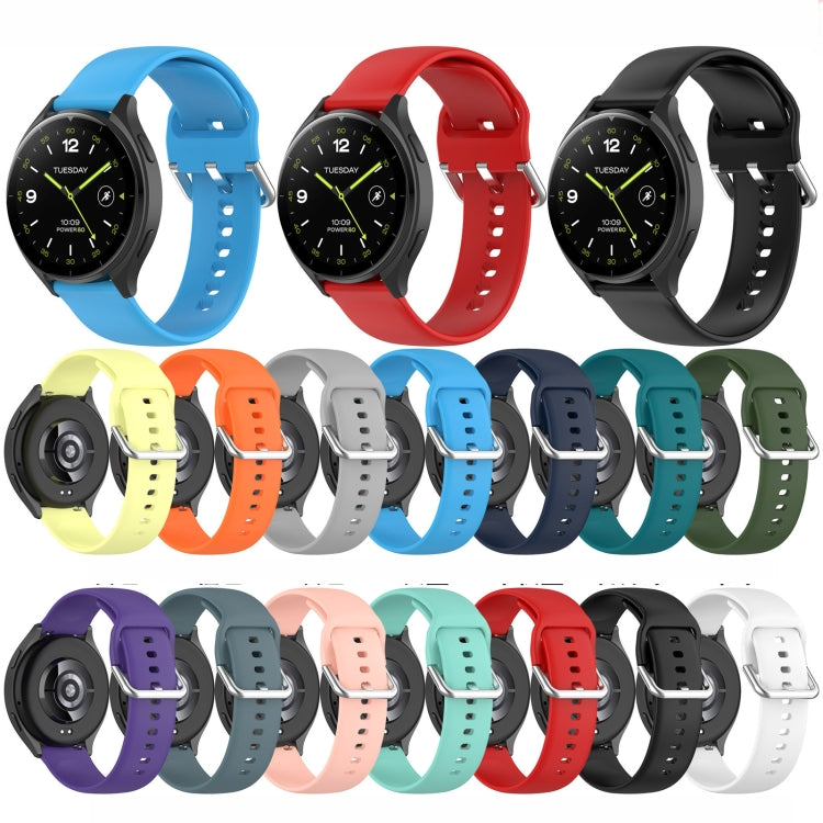 For Xiaomi Watch 2 Solid Color Metal Silver Buckle Silicone Watch Band, Size: L(Black) - free shipping - PMC TechLife - Order now!