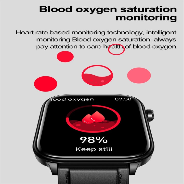 ET570 1.96 inch Color Screen Smart Watch Leather Strap, Support Bluetooth Call / ECG(Black) - Smart Watches by PMC TechLife | Online Shopping South Africa | PMC TechLife
