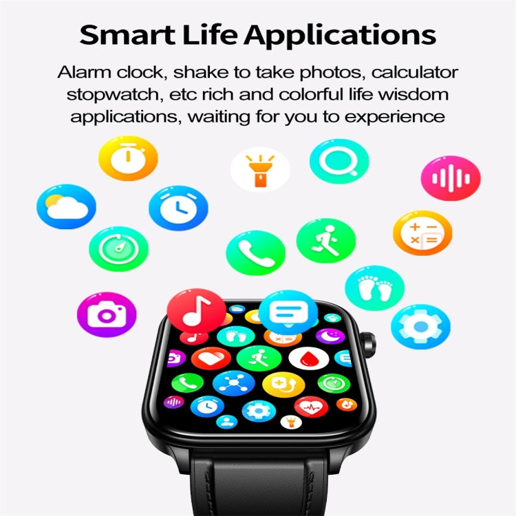 ET570 1.96 inch Color Screen Smart Watch Leather Strap, Support Bluetooth Call / ECG(Brown) - Smart Watches by PMC TechLife | Online Shopping South Africa | PMC TechLife