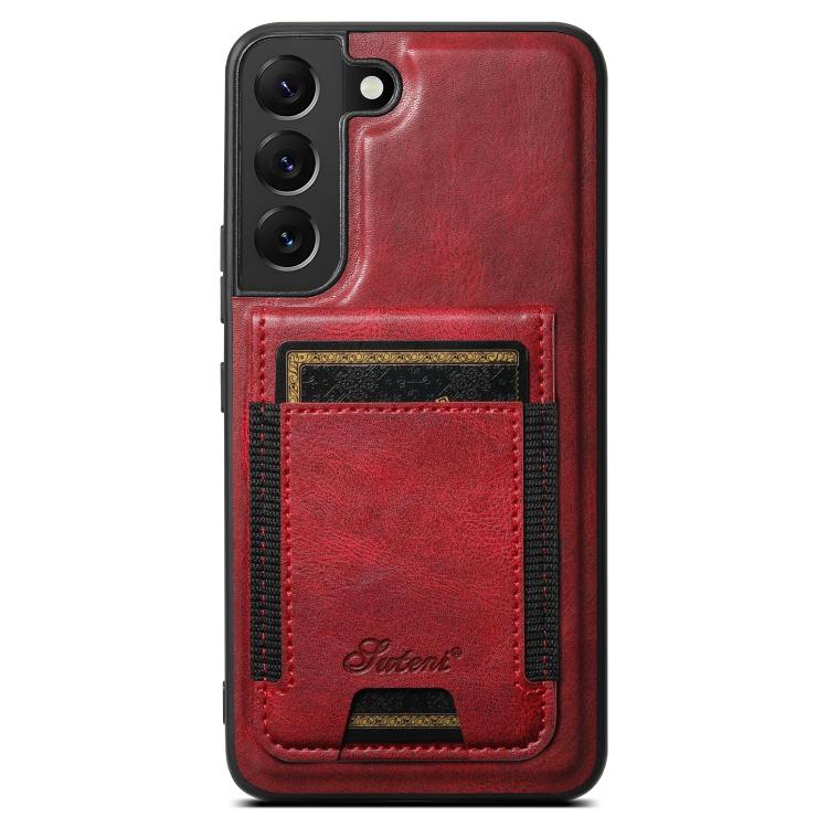 For Samsung Galaxy S25 5G Suteni H17 Oil Eax Leather MagSafe Detachable Wallet Phone Case(Red) - Galaxy S25 5G Cases by Suteni | Online Shopping South Africa | PMC TechLife | Buy Now Pay Later Mobicred