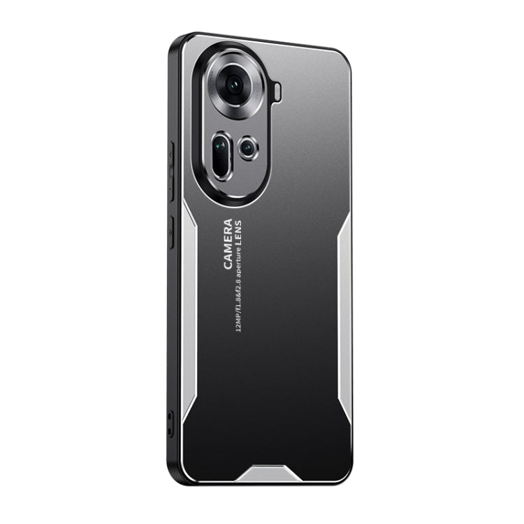 For OPPO Reno11 5G Global Blade Series TPU Hybrid Metal Phone Case(Silver) - Reno11 Cases by PMC TechLife | Online Shopping South Africa | PMC TechLife