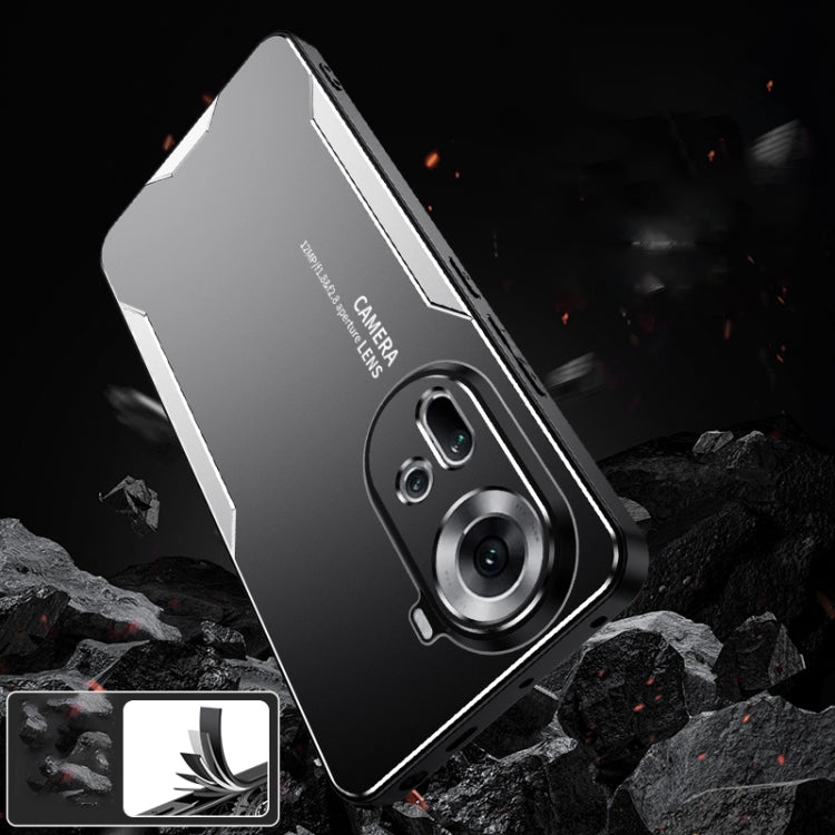 For OPPO Reno11 5G Global Blade Series TPU Hybrid Metal Phone Case(Silver) - Reno11 Cases by PMC TechLife | Online Shopping South Africa | PMC TechLife