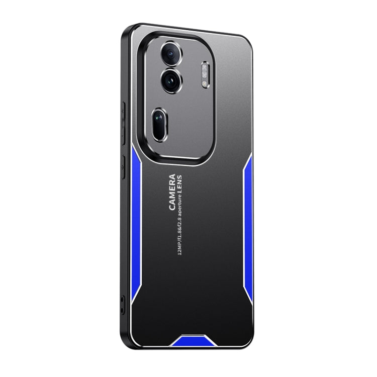 For OPPO Reno11 Pro Global Blade Series TPU Hybrid Metal Phone Case(Blue) - Reno11 Pro Cases by PMC TechLife | Online Shopping South Africa | PMC TechLife | Buy Now Pay Later Mobicred