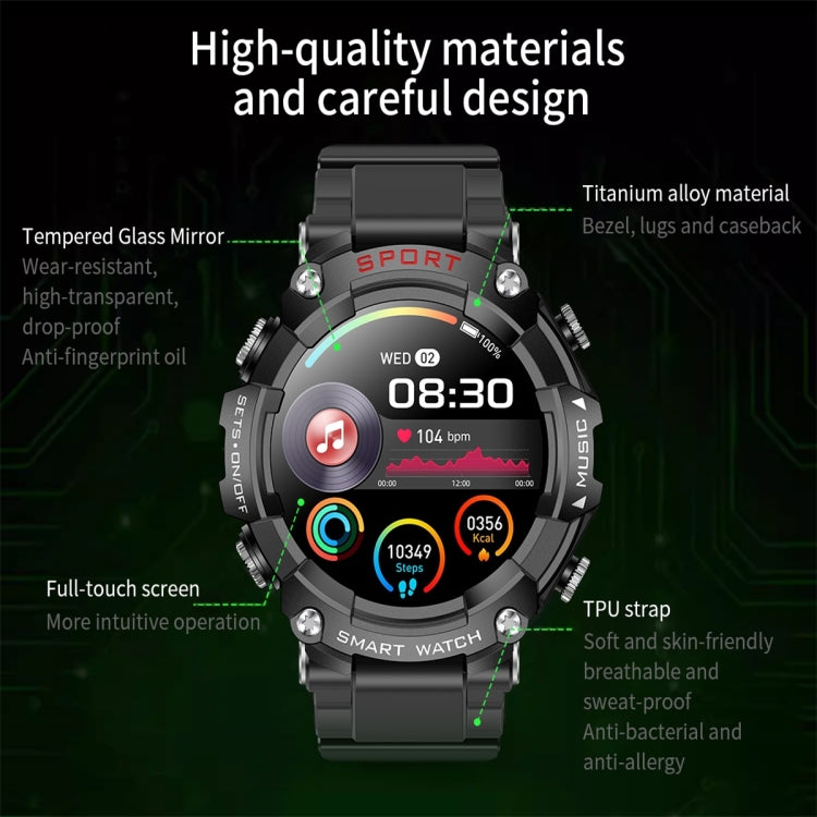 T96 1.52 inch Amoled Screen 2 in 1 Bluetooth Earphone Smart Watch(Black) - Smart Watches by PMC TechLife | Online Shopping South Africa | PMC TechLife