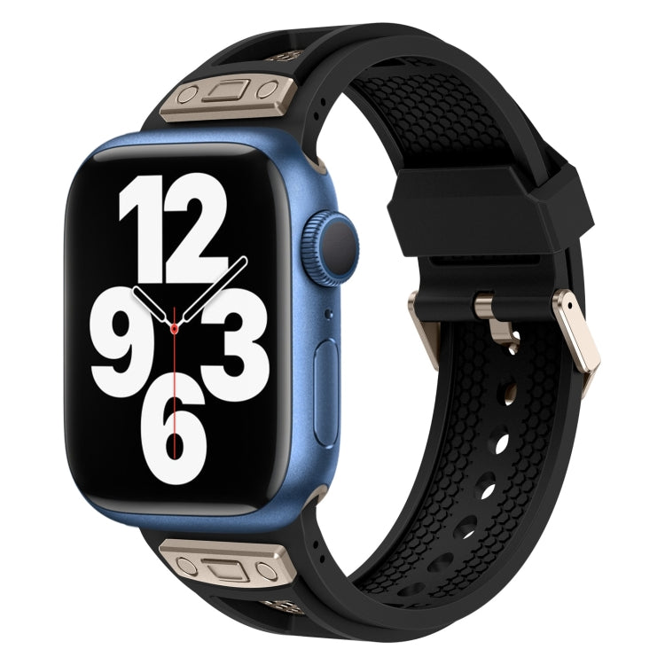For Apple Watch Series 7 45mm Breathable Stainless Steel Mesh TPU Watch Band(Black Titanium) - free shipping - PMC TechLife - Order now!