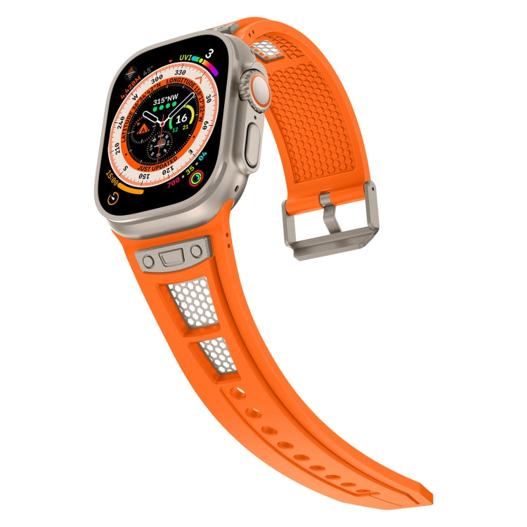 For Apple Watch Series 5 44mm Breathable Stainless Steel Mesh TPU Watch Band(Orange Titanium) - Watch Bands by PMC TechLife | Online Shopping South Africa | PMC TechLife