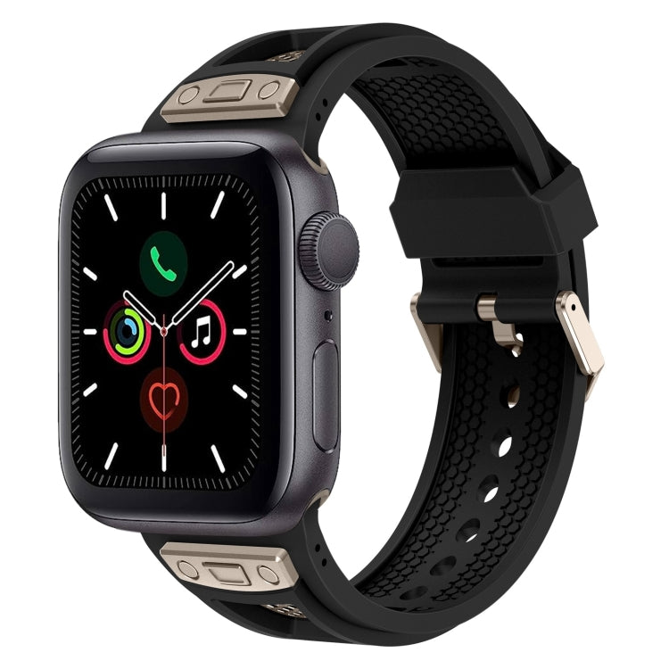 For Apple Watch Series 5 44mm Breathable Stainless Steel Mesh TPU Watch Band(Black Titanium) - Watch Bands by PMC TechLife | Online Shopping South Africa | PMC TechLife