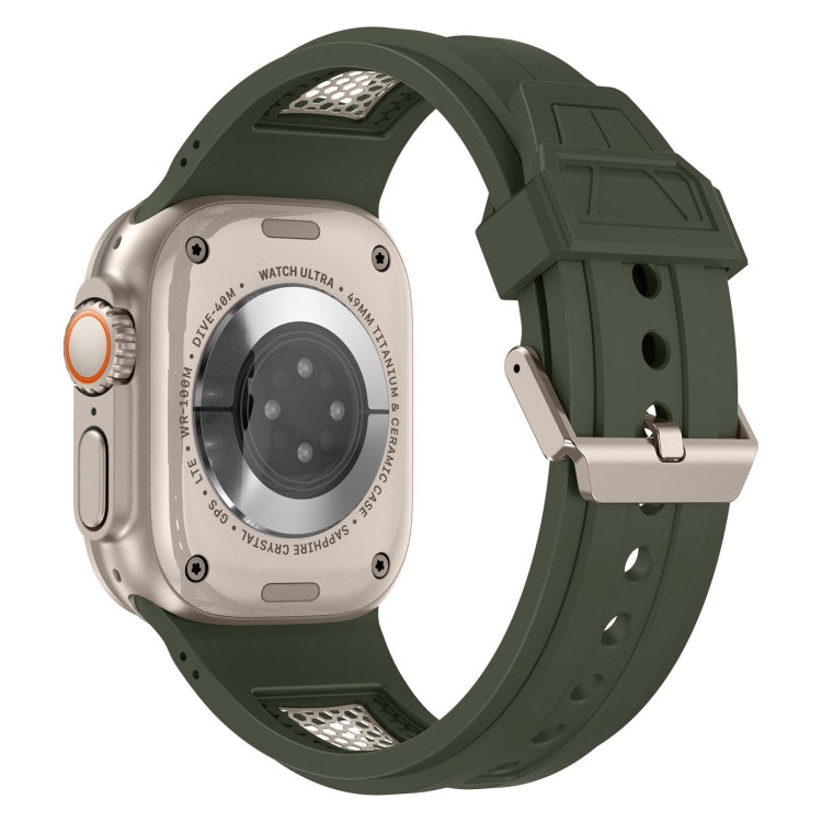 For Apple Watch Series 3 42mm Breathable Stainless Steel Mesh TPU Watch Band(Green Titanium) - free shipping - PMC TechLife - Order now!