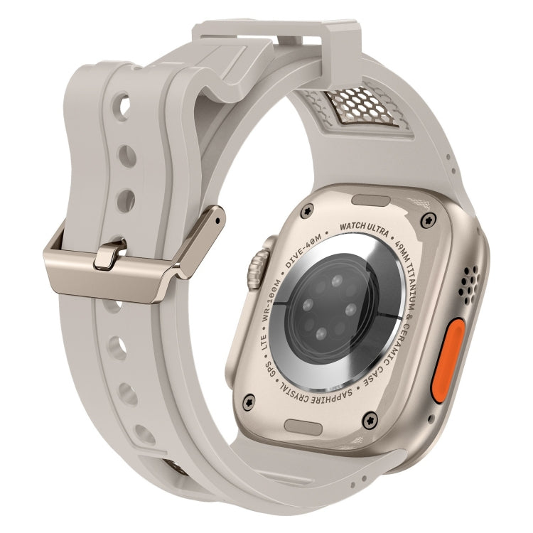 For Apple Watch Series 3 42mm Breathable Stainless Steel Mesh TPU Watch Band(Starlight Titanium) - free shipping - PMC TechLife - Order now!