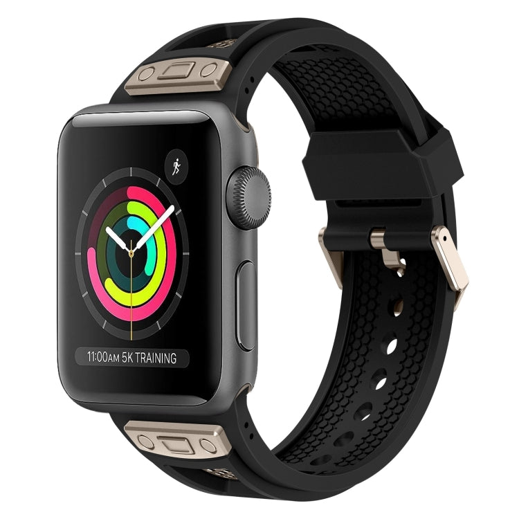 For Apple Watch Series 3 42mm Breathable Stainless Steel Mesh TPU Watch Band(Black Titanium) - Watch Bands by PMC TechLife | Online Shopping South Africa | PMC TechLife