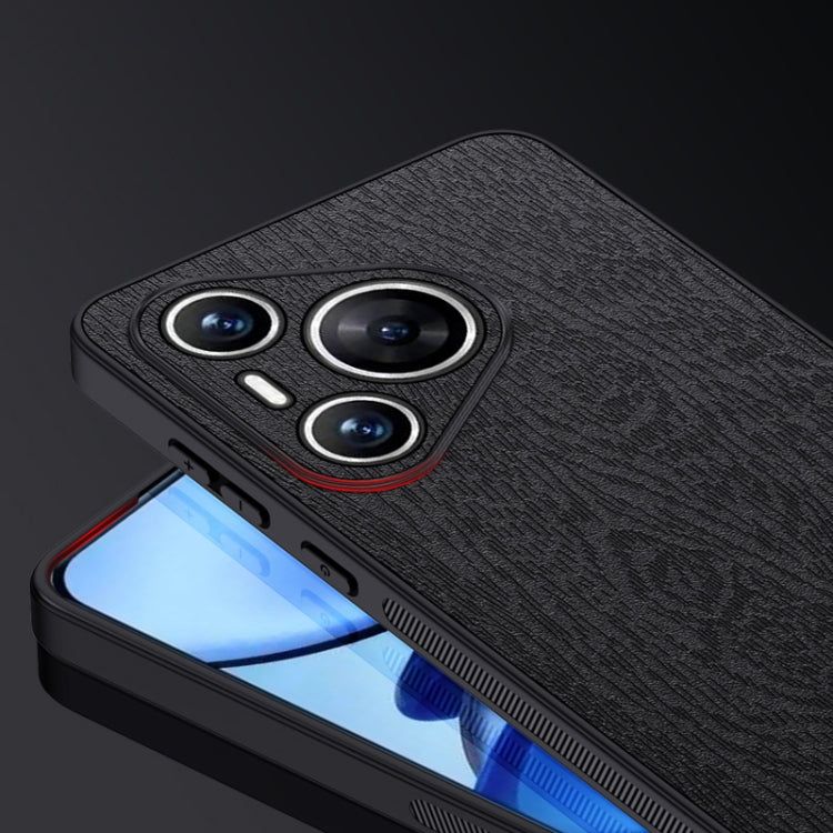 For Huawei Pura 70 Tree Bark Leather Shockproof Phone Case(Black) - free shipping - PMC Jewellery - Order now!