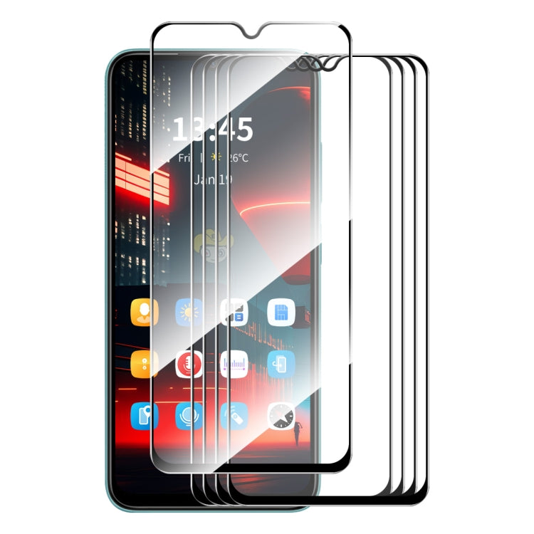 For Tecno Spark Go 2023 5pcs ENKAY Full Glue High Aluminum-silicon Tempered Glass Film - Tecno Tempered Glass by ENKAY | Online Shopping South Africa | PMC TechLife | Buy Now Pay Later Mobicred