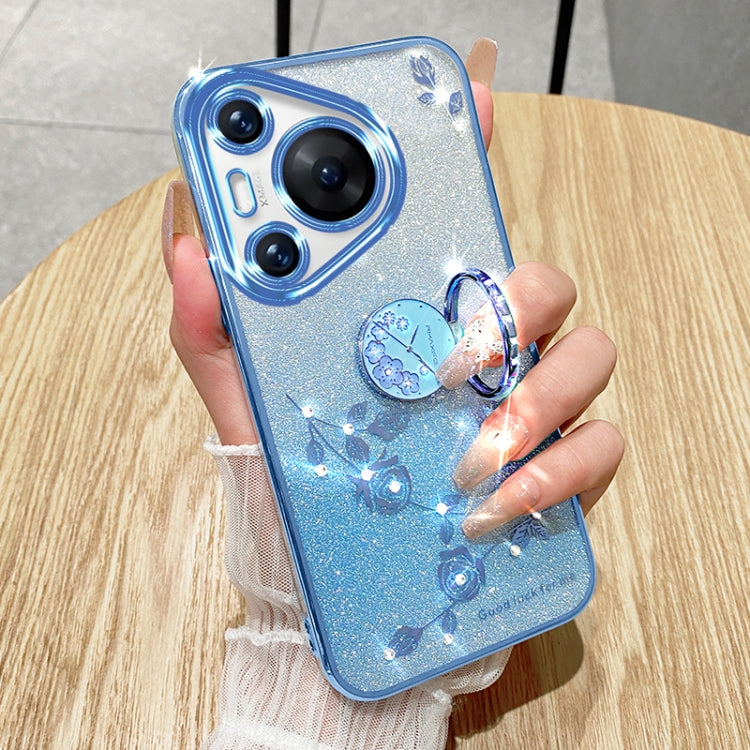 For Huawei Pura 70 Gradient Glitter Immortal Flower Ring All-inclusive Phone Case(Purple) - free shipping - PMC Jewellery - Order now!