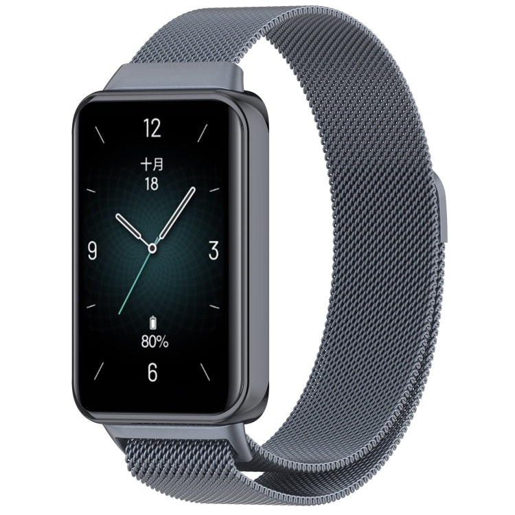 For Honor Band 9 Milan Magnetic Steel Mesh Watch Band(Gray) - Watch Bands by PMC TechLife | Online Shopping South Africa | PMC TechLife