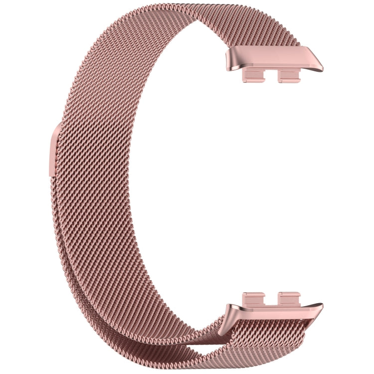 For Honor Band 9 Milan Magnetic Steel Mesh Watch Band(Pink) - Watch Bands by PMC TechLife | Online Shopping South Africa | PMC TechLife