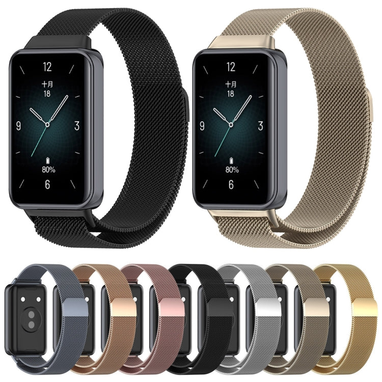 For Honor Band 9 Milan Magnetic Steel Mesh Watch Band(Black) - Watch Bands by PMC TechLife | Online Shopping South Africa | PMC TechLife