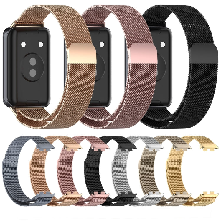 For Honor Band 9 Milan Magnetic Steel Mesh Watch Band(Pink) - Watch Bands by PMC TechLife | Online Shopping South Africa | PMC TechLife