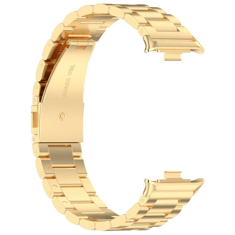 For Redmi Watch 4 Three Bead Stainless Steel Metal Watch Band(Gold) - Watch Bands by PMC TechLife | Online Shopping South Africa | PMC TechLife