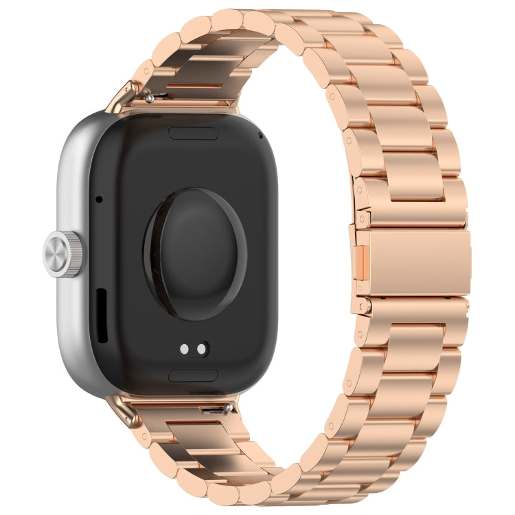 For Redmi Watch 4 / Watch 5 Three Bead Stainless Steel Metal Watch Band(Rose Gold) - free shipping - PMC TechLife - Order now!