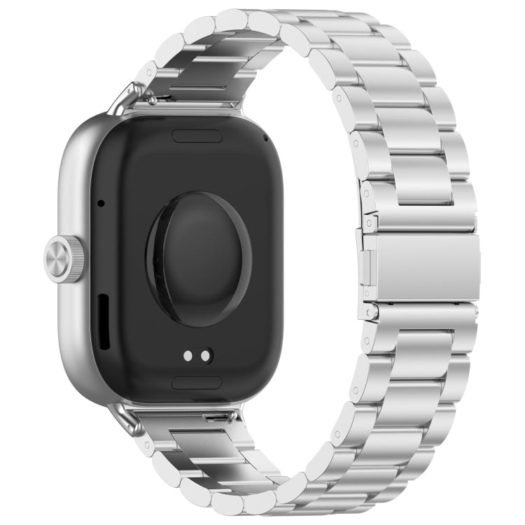 For Xiaomi Mi Band 8 Pro Three Bead Stainless Steel Metal Watch Band(Silver) - Watch Bands by PMC TechLife | Online Shopping South Africa | PMC TechLife