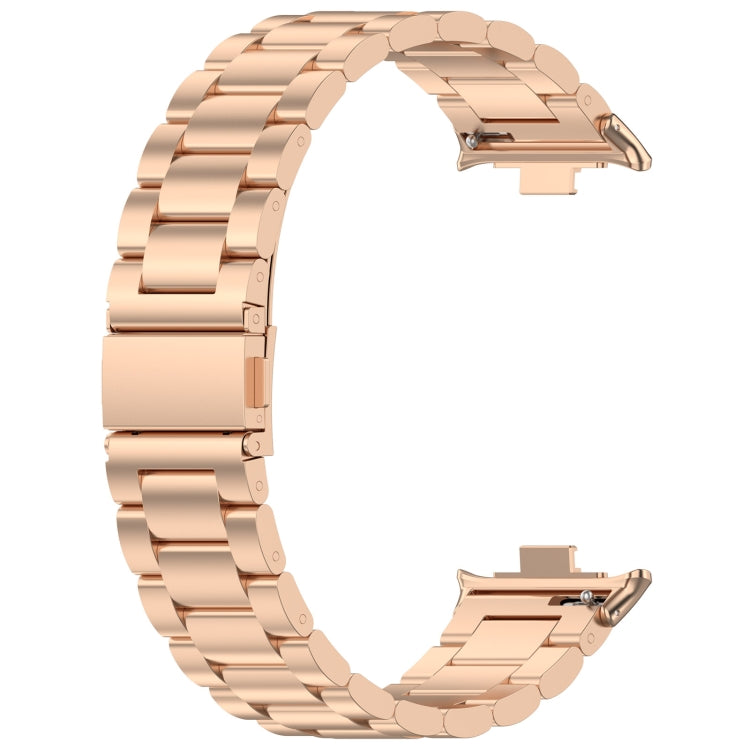 For Xiaomi Smart Band 9 Pro / 8 Pro Three Bead Stainless Steel Metal Watch Band(Rose Gold) - free shipping - PMC TechLife - Order now!