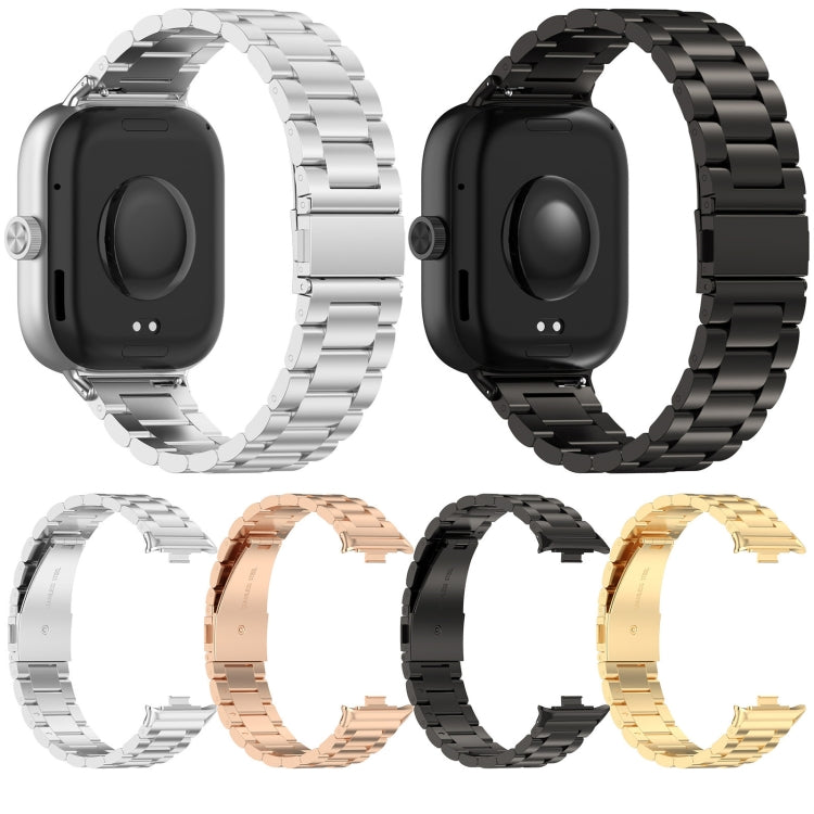 For Redmi Watch 4 / Watch 5 Three Bead Stainless Steel Metal Watch Band(Rose Gold) - free shipping - PMC TechLife - Order now!