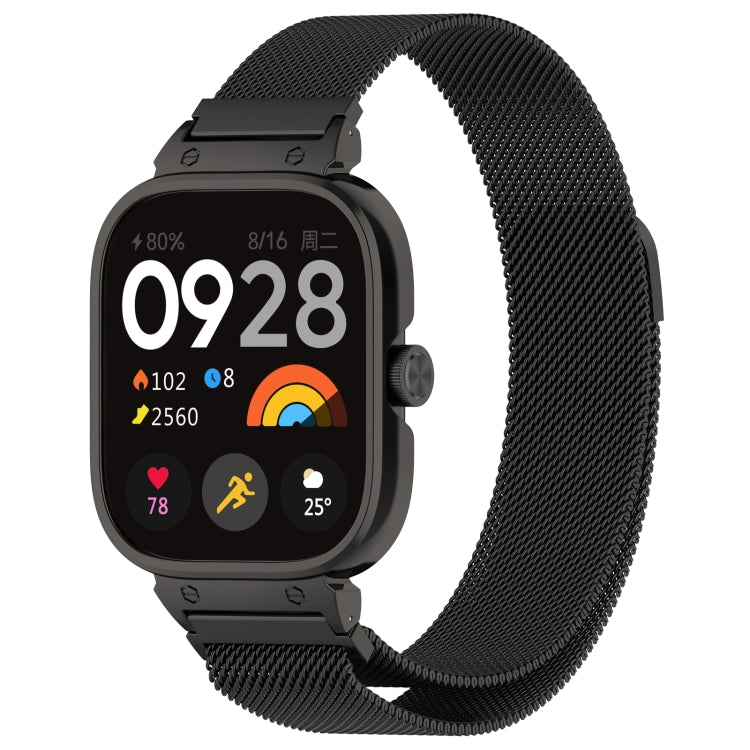 For CMF Watch Pro D395 Metal Frame + Milanese Integrated Magnetic Watch Band(Black) - Watch Bands by PMC TechLife | Online Shopping South Africa | PMC TechLife