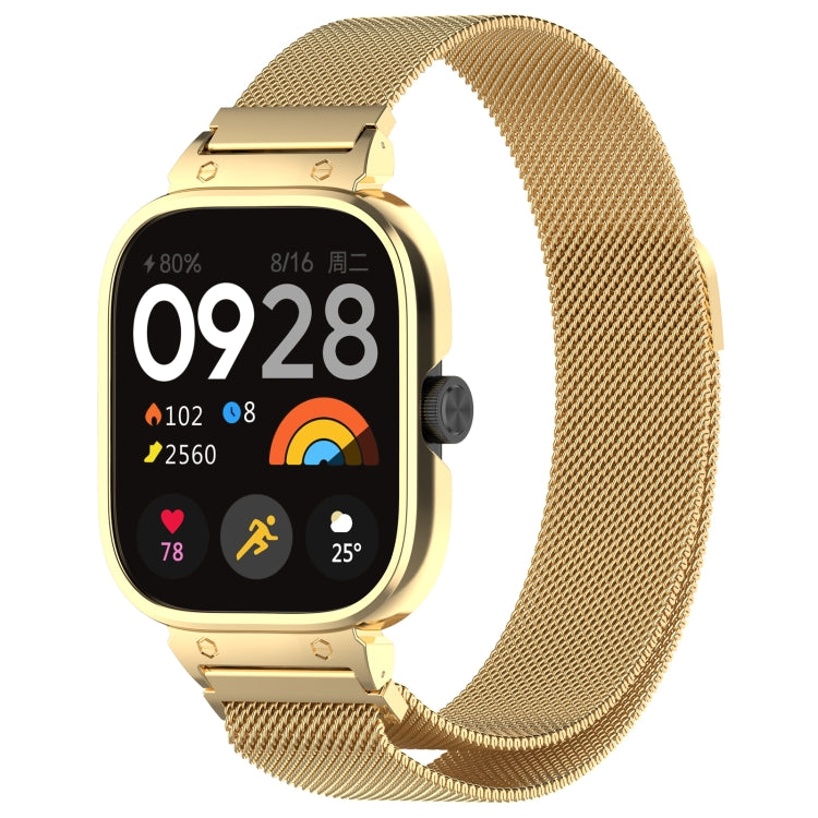 For CMF Watch Pro D395 Metal Frame + Milanese Integrated Magnetic Watch Band(Gold) - Watch Bands by PMC TechLife | Online Shopping South Africa | PMC TechLife