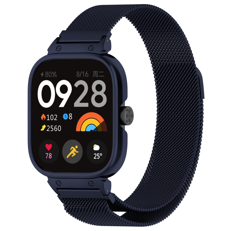 For CMF Watch Pro D395 Metal Frame + Milanese Integrated Magnetic Watch Band(Blue) - Watch Bands by PMC TechLife | Online Shopping South Africa | PMC TechLife