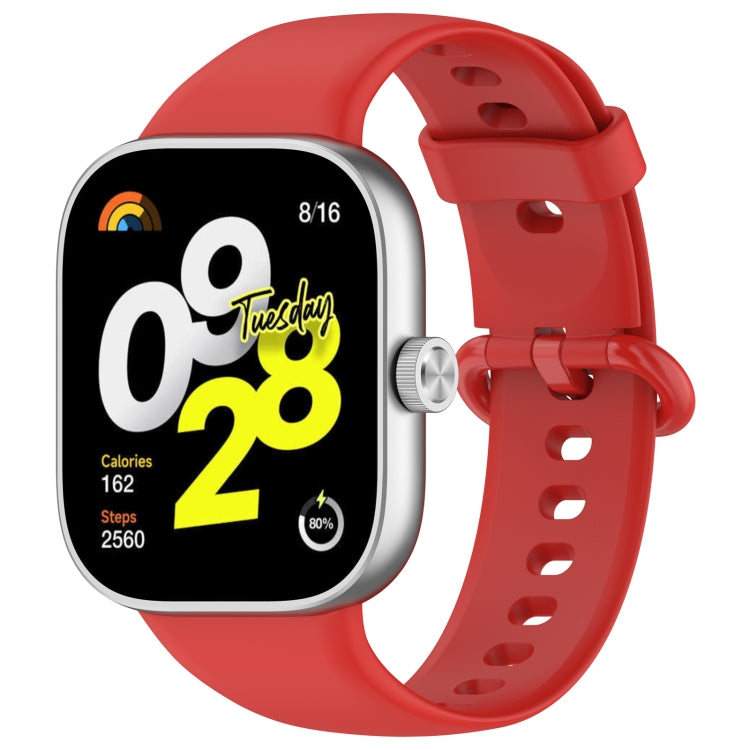 For Xiaomi  Mi Band 8 Pro Solid Color Colorful Buckle Silicone Watch Band(Red) - Watch Bands by PMC TechLife | Online Shopping South Africa | PMC TechLife