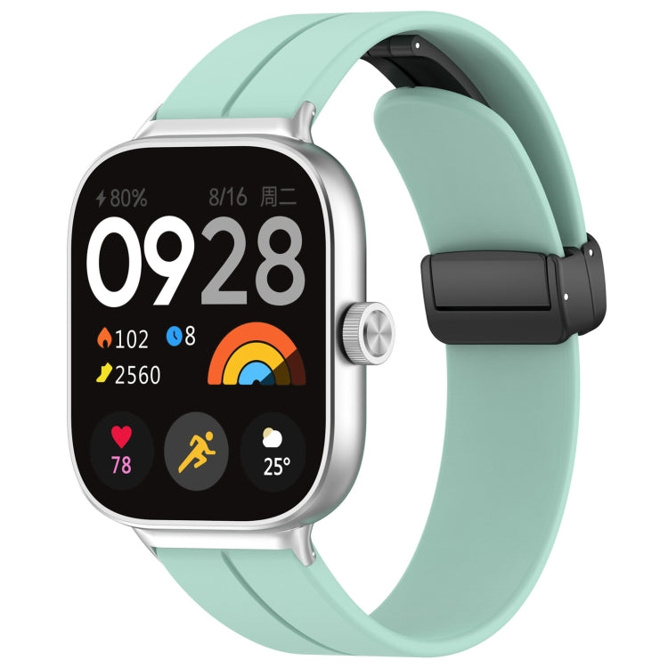 For Redmi Watch 4 Groove Folding Magnetic Buckle Silicone Watch Band(Teal) - Watch Bands by PMC TechLife | Online Shopping South Africa | PMC TechLife