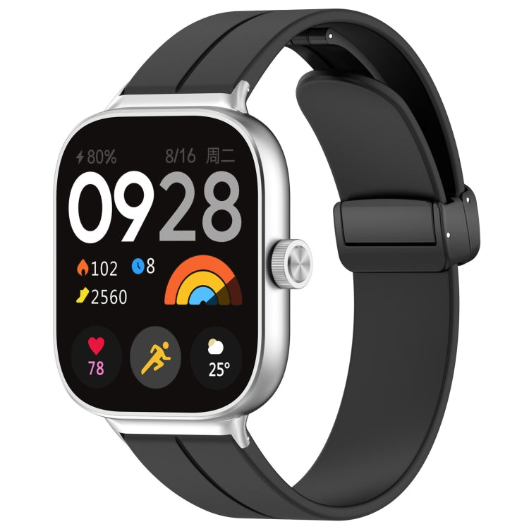 For Redmi Watch 4 / Watch 5 Groove Folding Magnetic Buckle Silicone Watch Band(Black) - free shipping - PMC TechLife - Order now!