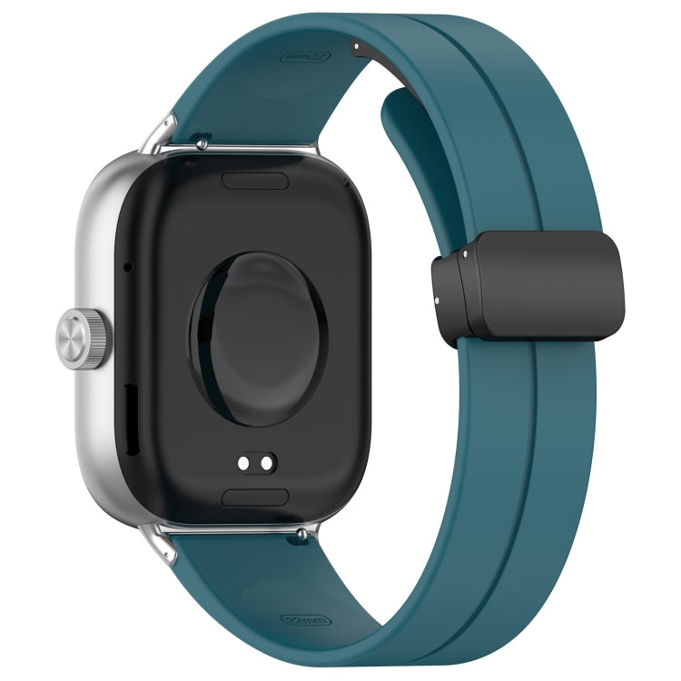 For Redmi Watch 4 Groove Folding Magnetic Buckle Silicone Watch Band(Cyan) - Watch Bands by PMC TechLife | Online Shopping South Africa | PMC TechLife