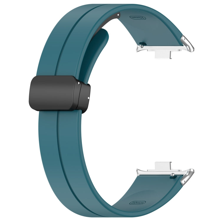 For Redmi Watch 4 Groove Folding Magnetic Buckle Silicone Watch Band(Cyan) - Watch Bands by PMC TechLife | Online Shopping South Africa | PMC TechLife