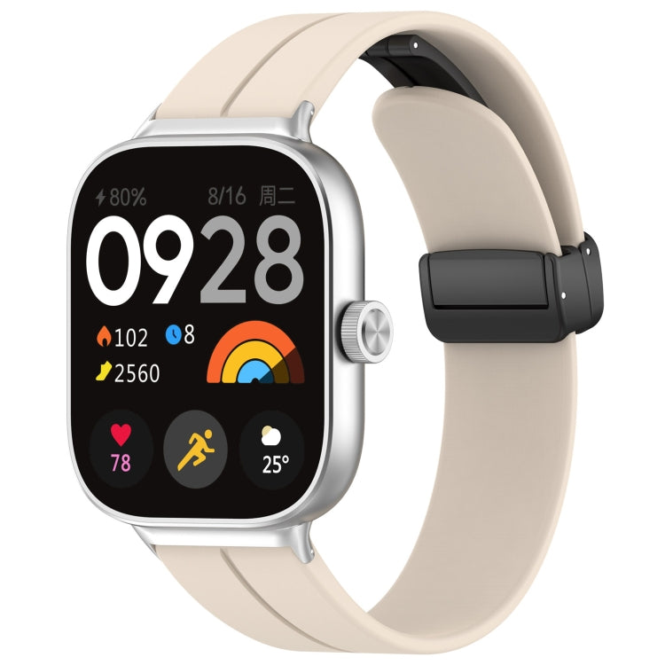 For Redmi Watch 4 Groove Folding Magnetic Buckle Silicone Watch Band(Starlight) - Watch Bands by PMC TechLife | Online Shopping South Africa | PMC TechLife