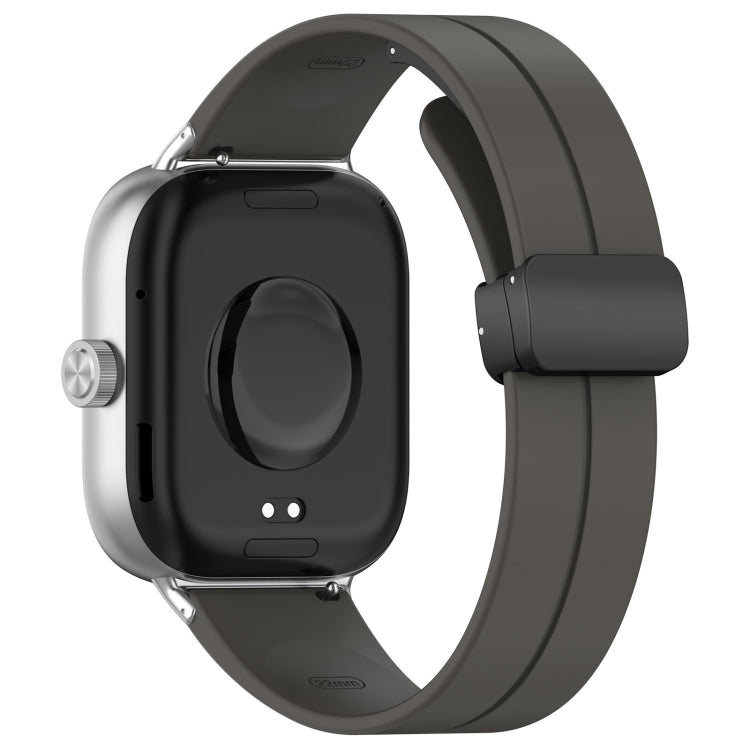 For Redmi Watch 4 Groove Folding Magnetic Buckle Silicone Watch Band(Dark Gray) - Watch Bands by PMC TechLife | Online Shopping South Africa | PMC TechLife