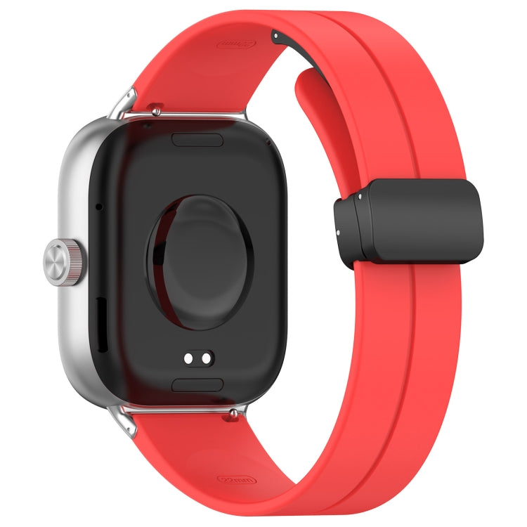 For Redmi Watch 4 / Watch 5 Groove Folding Magnetic Buckle Silicone Watch Band(Red) - free shipping - PMC TechLife - Order now!