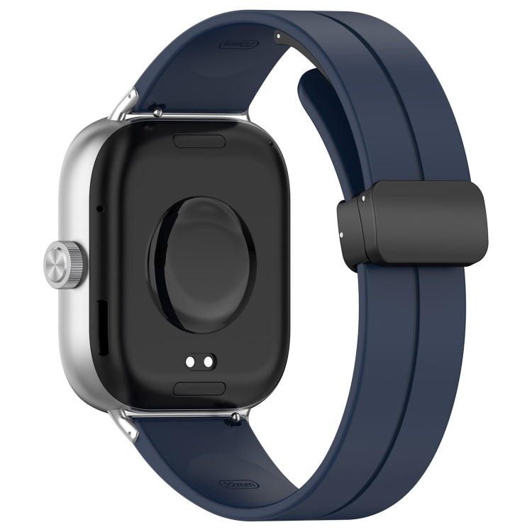 For Redmi Watch 4 Groove Folding Magnetic Buckle Silicone Watch Band(Dark Blue) - Watch Bands by PMC TechLife | Online Shopping South Africa | PMC TechLife
