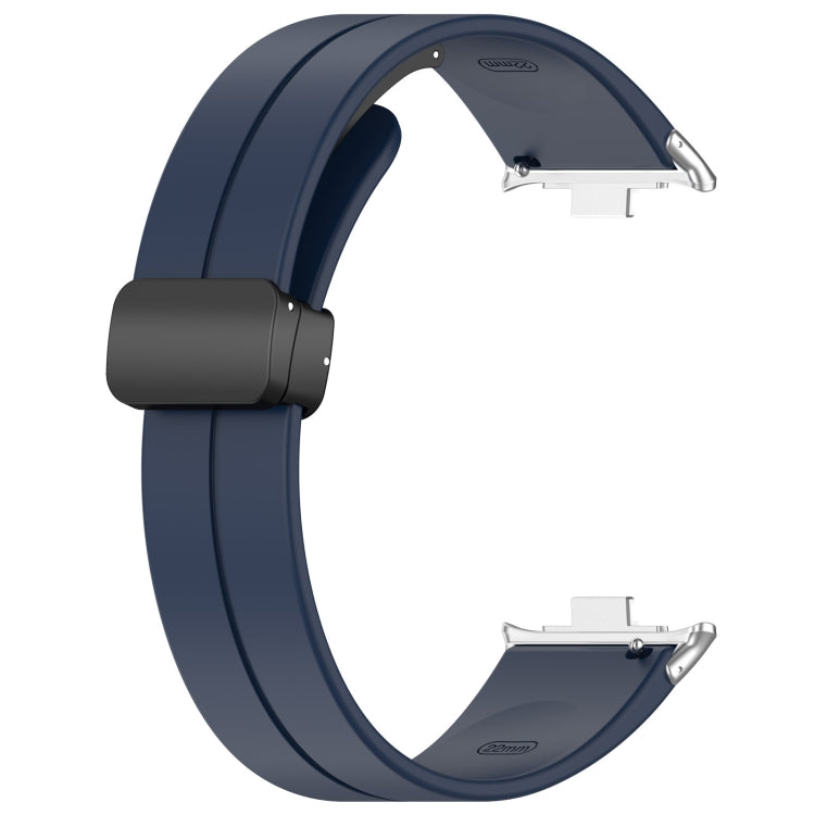 For Redmi Watch 4 Groove Folding Magnetic Buckle Silicone Watch Band(Dark Blue) - Watch Bands by PMC TechLife | Online Shopping South Africa | PMC TechLife