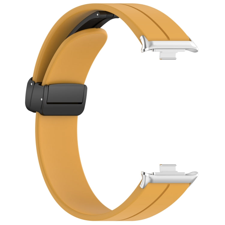 For Xiaomi  Mi Band 8 Pro Groove Folding Magnetic Buckle Silicone Watch Band(Yellow) - Watch Bands by PMC TechLife | Online Shopping South Africa | PMC TechLife