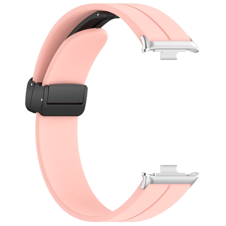 For Xiaomi  Mi Band 8 Pro Groove Folding Magnetic Buckle Silicone Watch Band(Pink) - Watch Bands by PMC TechLife | Online Shopping South Africa | PMC TechLife