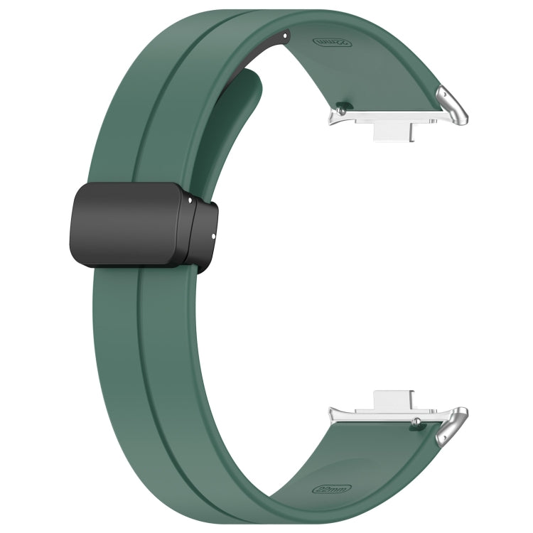 For Xiaomi  Mi Band 8 Pro Groove Folding Magnetic Buckle Silicone Watch Band(Dark Green) - Watch Bands by PMC TechLife | Online Shopping South Africa | PMC TechLife
