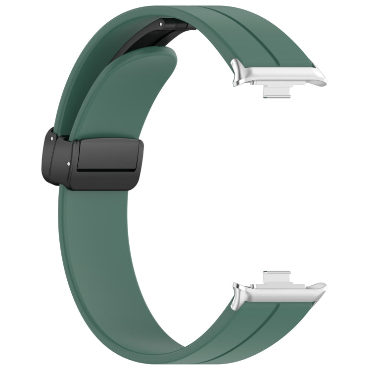 For Xiaomi  Mi Band 8 Pro Groove Folding Magnetic Buckle Silicone Watch Band(Dark Green) - Watch Bands by PMC TechLife | Online Shopping South Africa | PMC TechLife