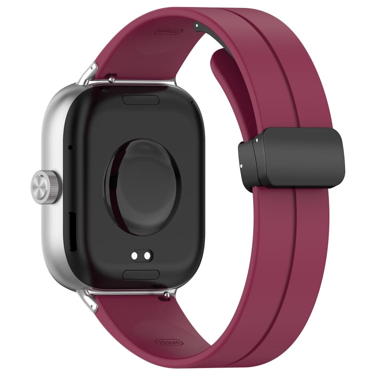 For Xiaomi  Mi Band 8 Pro Groove Folding Magnetic Buckle Silicone Watch Band(Wine Red) - Watch Bands by PMC TechLife | Online Shopping South Africa | PMC TechLife